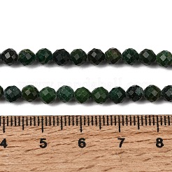 天然石アフリカンジェイドビーズ連売り  多面カット  ラウンド  4~4.5mm  穴：0.8mm  約93個/連  15.35''（39センチメートル）&nbsp;G-A318-A02-4mm-01