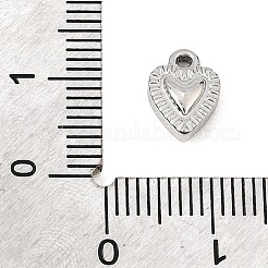 304ステンレススチールチャーム  ハートチャーム  ステンレス鋼色  10x7x3mm  穴：1mm&nbsp;SA-CBA0563-32P