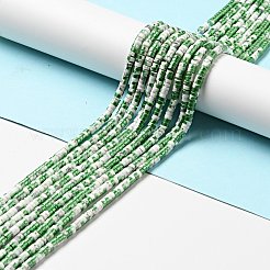 電気メッキ天然ハウライト ビーズ 連売り  半分メッキ  フラットラウンド  ライムグリーン  4x1.5~2mm  穴：1mm  約194~199個/連  15.35''（39センチメートル）&nbsp;G-D470-01C
