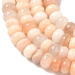 天然ピンクアベンチュリンビーズ連売り  ロンデル  8x5mm  穴：1mm  約75個/連  14.9インチ&nbsp;G-R408-5x8-08