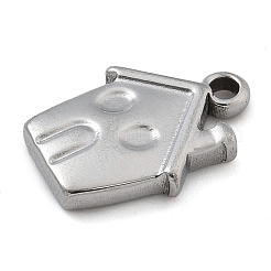 変色防止304ステンレススチールチャーム  ステンレス鋼色  ハウス  14.5x10.5x2.5mm  穴：1.6mm&nbsp;STAS-M084-01D-P