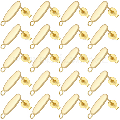 30Pcs 201 Stainless Steel Oval Stud Earring Findings&nbsp;STAS-BBC0010-07