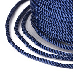 DIYジュエリークラフト作成用ポリエステルミラノコード  マリンブルー  2.5mm  約27.34ヤード（25m）/ロール&nbsp;OCOR-F011-D06