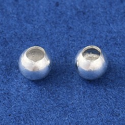 真鍮ビーズ  ラウンド  925銀メッキ  2.4x2mm  穴：1mm&nbsp;LS-KK-N254-43A-S