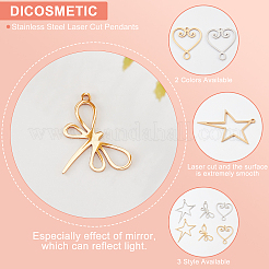 12Pcs 6 Style 201 Stainless Steel Laser Cut Pendants&nbsp;STAS-DC0006-37