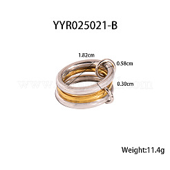 重ね付けできるステンレス製指輪  本金メッキ&ステンレススチールカラー  3mm  内径：18.2mm&nbsp;UW8774-1