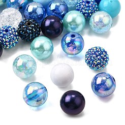 DIYジュエリー作りのパーツキット  アクリル＆樹脂ビーズ50個を含む  ラウンド  ミックスカラー  20x19~20mm  穴：2~4mm&nbsp;DIY-FP0001-65