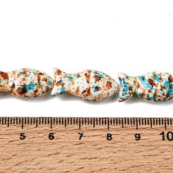 染め合成ターコイズビーズ連売り  魚  砂茶色  24x12x7mm  穴：1~1.2mm  約17個/連  14.96''（38センチメートル）&nbsp;GG-CBAAE19-08A