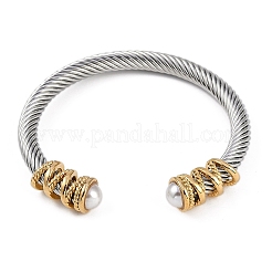 Ion Plating(IP) 304 Stainless Steel Cuff Bangles for Women&nbsp;STAS-M023-16GP