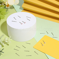 300Pcs 304 Stainless Steel Flat Round Blank Peg Stud Earring Settings&nbsp;STAS-SC0021-55