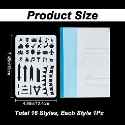16Pcs Letter Geometric Plastic Drawing Painting Stencils&nbsp;DIY-WH0320-25