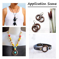 200Pcs 2 Colors Dyed Wood Jewelry Findings Coconut Linking Rings&nbsp;COCO-CD0001-01