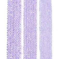 電気メッキガラスビーズセット  ABカラーメッキ  多面カット  ロンデル  ライラック  6x5mm  穴：1mm  約80~85個/連  38~40cm&nbsp;X-EGLA-A044-T6mm-B17