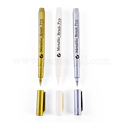 6Pcs 3 Colors Plastic Metallic Brush Pen&nbsp;AJEW-TA0003-65