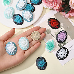 28Pcs 7 Colors Resin Cabochons&nbsp;CRES-CA0001-28