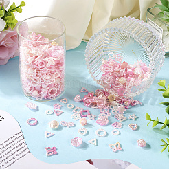 不透明な腹筋プラスチック ビーズ  混合図形  ピンク  11~22x11~29x2.5~9.5mm  穴：1.5~2mm  100 G /袋&nbsp;FIND-TAC0016-33C