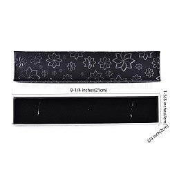 厚紙のジュエリーボックス  ネックレス＆ブレスレット＆時計用  内部のスポンジ  花模様の長方形  ミックスカラー  8-1/2x1-3/4x3/4インチ（21.5x4.5x2cm）&nbsp;CBOX-N012-30