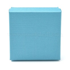 厚紙のジュエリーボックス  リングのために  ピアス  ネックレス  内部のスポンジ  正方形  ライトスカイブルー  7.4x7.4x3.2cm&nbsp;CBOX-S018-08A