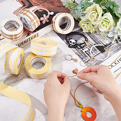 6 Rolls 2 Colors Barbell Paper Self-Adhesive Blank Stickers&nbsp;DIY-FG0004-27