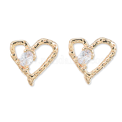 Clear Cubic Zirconia Heart Stud Earrings&nbsp;EJEW-N012-51LG-B