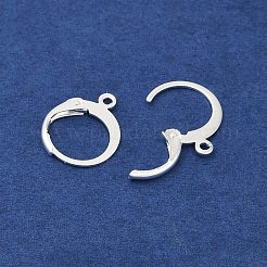 316l サージカルステンレススチール フレンチフックピアス金具  カン付き  925銀メッキ  14.5x12x0.6mm  ピン：0.7mm  穴：1mm&nbsp;STAS-F075-38S