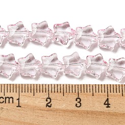 ベーキングペイント透明ガラスビーズ連売り  スター  ピンク  8x8x4mm  穴：0.8mm  約101~102個/連  29.13~29.53インチ（74~75cm）&nbsp;DGLA-A07-T8mm-KD07