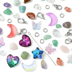 Natural & Synthetic Mixed Stone with Glass Charms&nbsp;FIND-FS0002-17