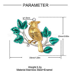 304 Stainless Steel Enamel Pendants&nbsp;STAS-OY014-14G