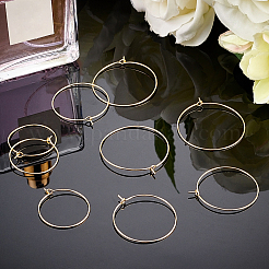 Brass Wine Glass Charms Rings&nbsp;KK-PH0001-43G-NF