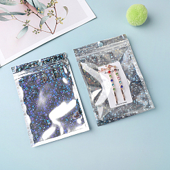 60Pcs 3 Styles Glitter Holographic Star Plastic Packaging Yin-yang Resealable Bags&nbsp;OPP-DJ0001-02
