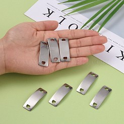 変色防止長方形304ステンレススチールリンクコネクター  ステンレス鋼色  41.5x14x1mm  穴：4x5.5mm&nbsp;STAS-I045-33