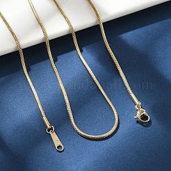 イオンプレーティング(IP) 304 ステンレススチール ラウンドスネークチェーンネックレス 女性用  14KGP本金メッキ  20.31インチ（51.6cm）&nbsp;NJEW-G097-01G