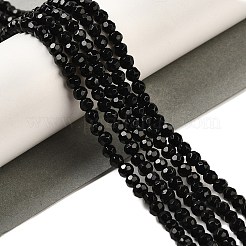天然石オブシディアンビーズ連売り  多面カット  ラウンド  4~4.5mm  穴：0.9mm  約90個/連  14.69''（37.3センチメートル）&nbsp;G-Z068-B10-02