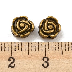チベット風合金ビーズ  鉛フリー＆カドミウムフリー  花  アンティークブロンズ  6.5x7x4mm  穴：1.2mm  約1666個/1000g&nbsp;PALLOY-F307-03AB