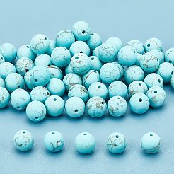 2連売り天然ハウライトビーズ連売り  艶消し  ラウンド  染め＆加熱  8mm  穴：1mm  約47個/連  15.5インチ&nbsp;G-NB0003-15