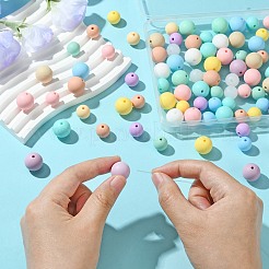 90Pcs 18 Styles Round Food Grade Eco-Friendly Silicone Beads&nbsp;SIL-CJ0001-86