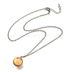 Glass Pendant Necklace&nbsp;NJEW-D281-B-04AB