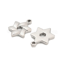 304ステンレスペンダント  六線星形  ステンレス鋼色  16x11.5x2mm  穴：1.6mm&nbsp;STAS-D384-10P