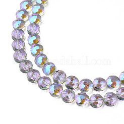 Electroplate Transparent Glass Beads Strands&nbsp;EGLA-N002-38-C02