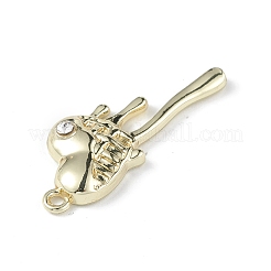 合金ラインストーンペンダント  とろけるハートチャーム  ライトゴールド  32.5x13x4.5mm  穴：1.6mm&nbsp;LS-ALRI-E007-01LG