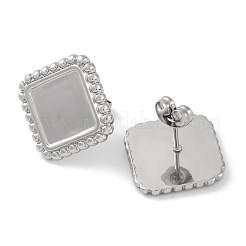 304 Stainless Steel Square Stud Earrings&nbsp;EJEW-D281-07S