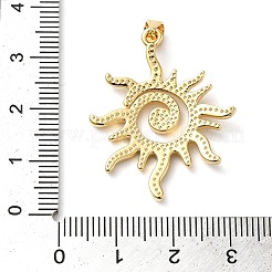 真鍮チャーム  カドミウムフリー＆鉛フリー  太陽  ゴールドカラー  32x26x4mm  穴：5x4mm&nbsp;KK-B094-01G