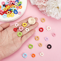 200個 2スタイル 不透明アクリル ヨーロピアンビーズ  大穴ビーズ  波  ミックスカラー  12.5~15.5x4.5~5.5mm  穴：4.5~6.8mm  100個/スタイル&nbsp;OACR-ME0001-43