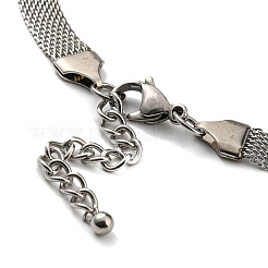 201 Stainless Steel Glass Cross Pendant Necklaces&nbsp;NJEW-G115-02P