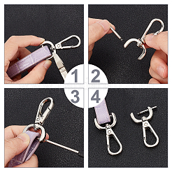 合金ロックキャッチ  バッグバックルアクセサリー作り用  鉄ドライバー付き  プラチナ  ロックキャッチ：4.8x2.45x0.7cm  内径：1.6x0.55のCM&nbsp;DIY-GF0005-07P