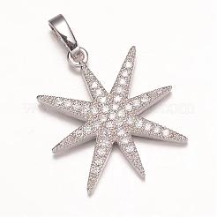 スター真鍮マイクロパヴェキュービックジルコニアpeandats  ミックスカラー  22x19x3mm  穴：5x3mm&nbsp;ZIRC-K016-05M