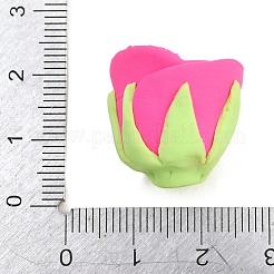 手作り樹脂クレイカボション  花バラ  ショッキングピンク  19~22x18~21x18~21mm  穴：1.6~1.8mm&nbsp;PY-CBA4D86-02B