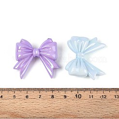UVメッキ不透明アクリルビーズ  虹色の  蝶結び  ミックスカラー  32~32.5x36.5~37x11.5~12mm  穴：2mm&nbsp;OACR-T028-79