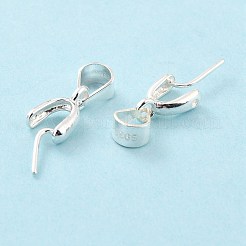 925スターリングシルバーアイスピック・ピン・ベイル  ティアドロップ  銀  9x5x3mm  穴：5x3mm  内径：3mm  ピン：0.5mm&nbsp;STER-Z001-122S-03