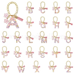 Flower Alloy Enamel & Resin Letter Cup Charms&nbsp;HJEW-YW00073-01